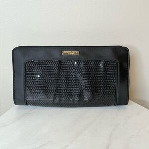 🔥Giorgio Armani Black Sequin Clutch Bag Elegant Evening Purse With Metal Charm🔥